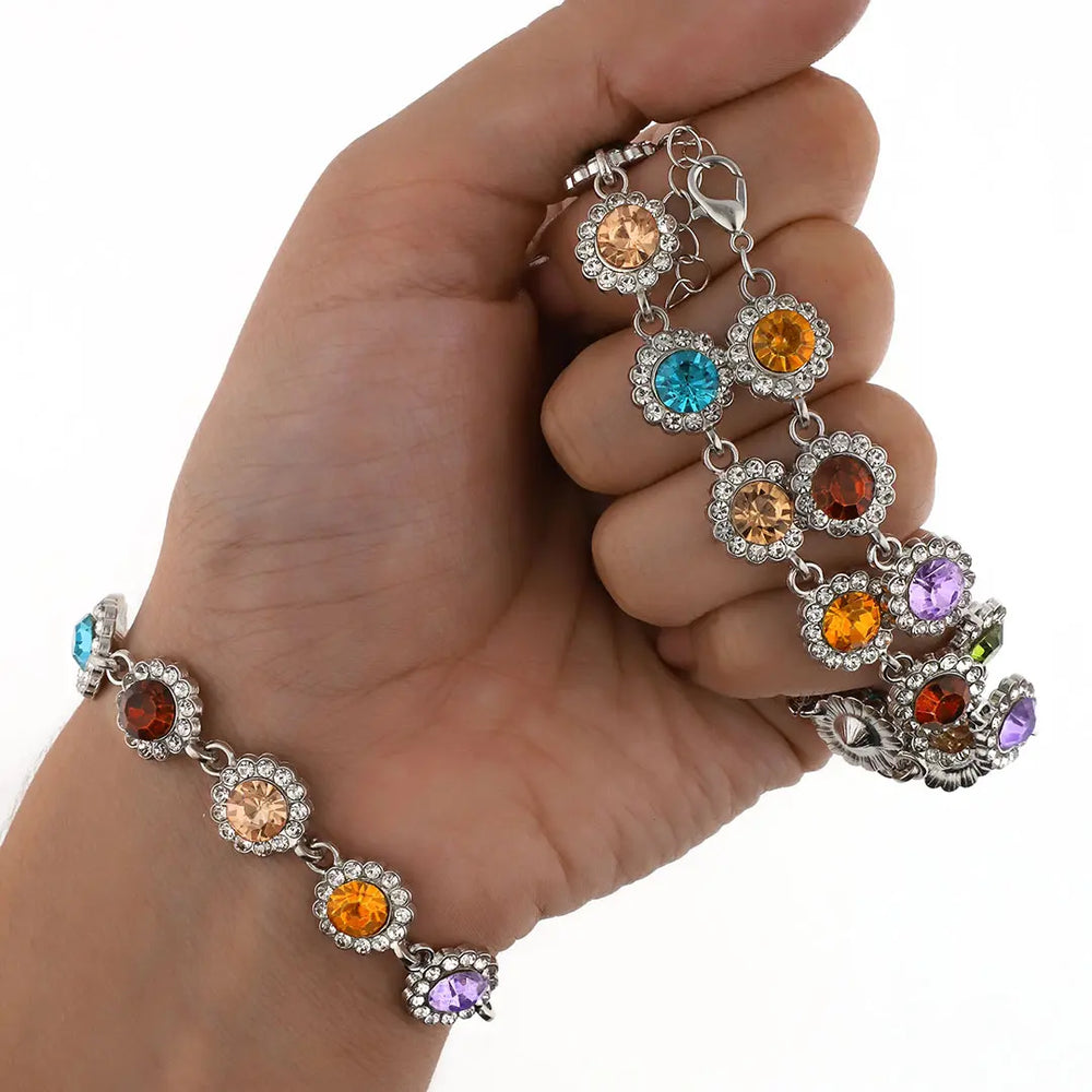Set plateado bijou colgante + pulsera