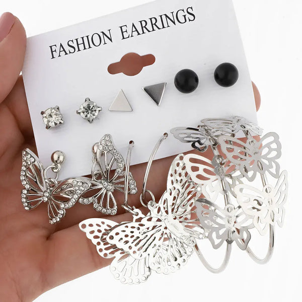 Set plateado bijou 6 aros