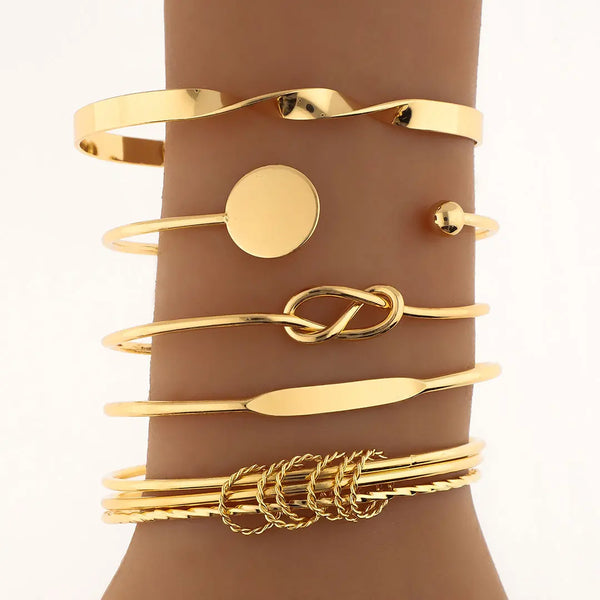 Set dorado bijou 5 brazaletes