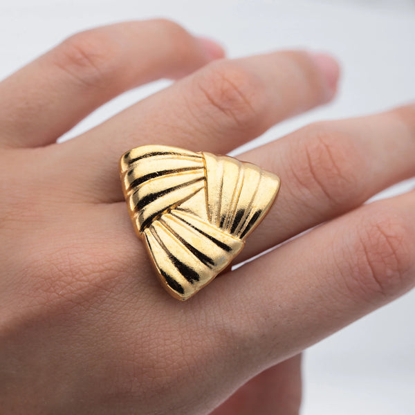 Anillo acero dorado