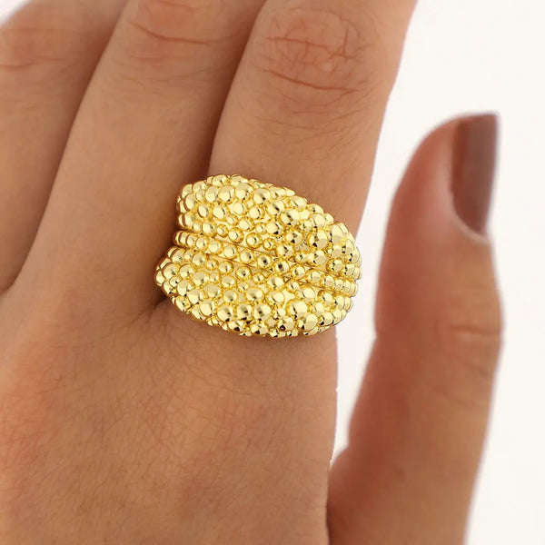 Anillo regulable acero dorado