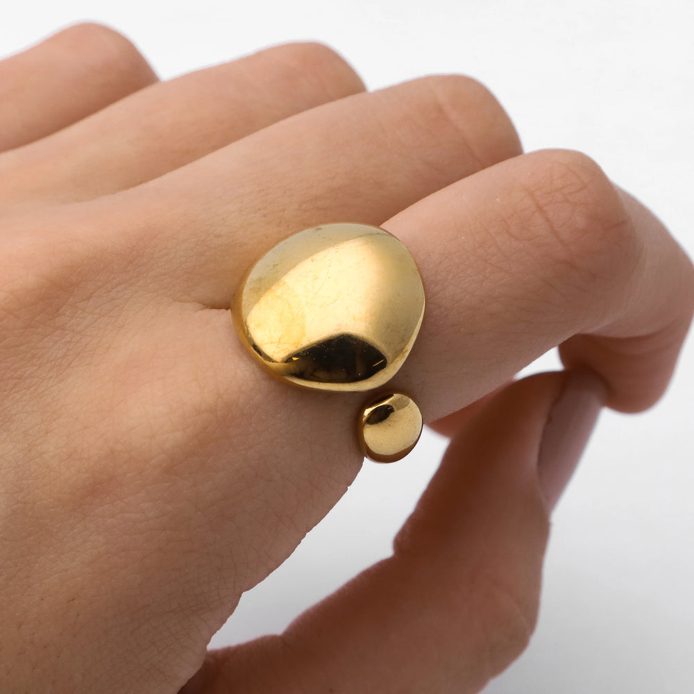 Anillo acero dorado