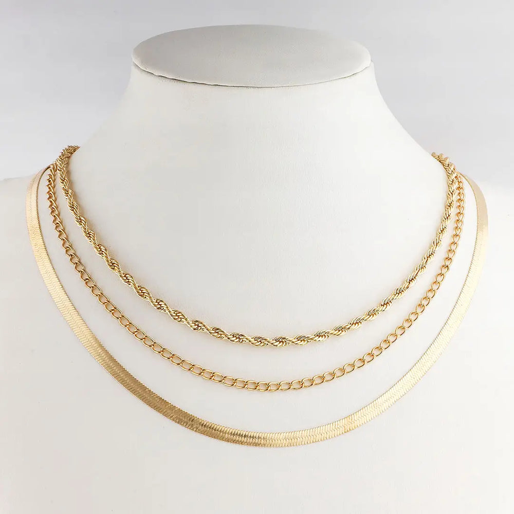 Set dorado bijou 3 cadenas
