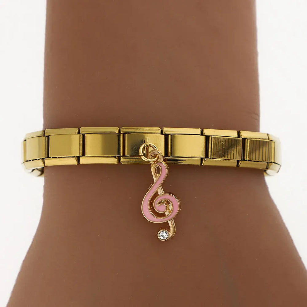 Pulsera italiana acero quirurgico dorado