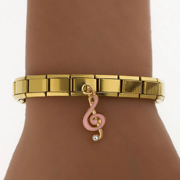 Pulsera italiana acero quirurgico dorado