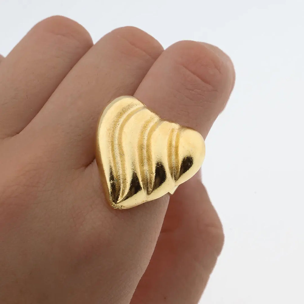 Anillo acero dorado