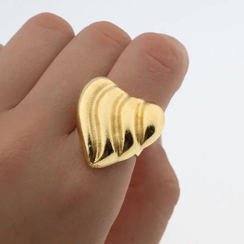 Anillo acero dorado