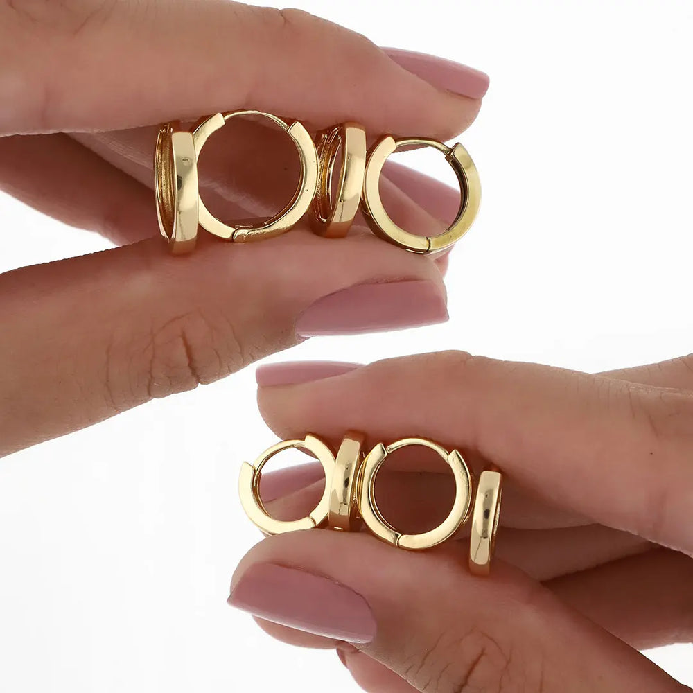 Set dorado bijou aros 4 pares