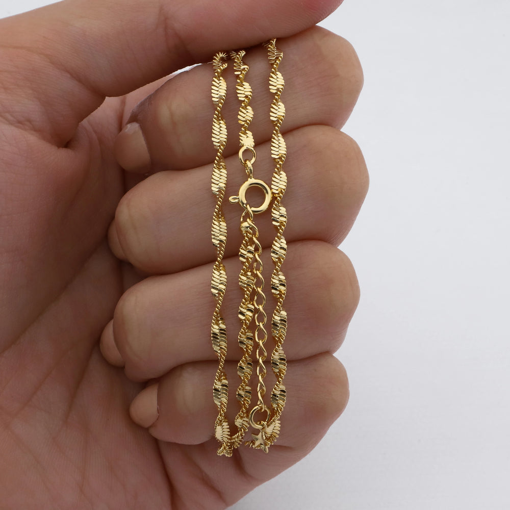Cadena acero dorado premium