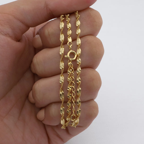 Cadena acero dorado premium