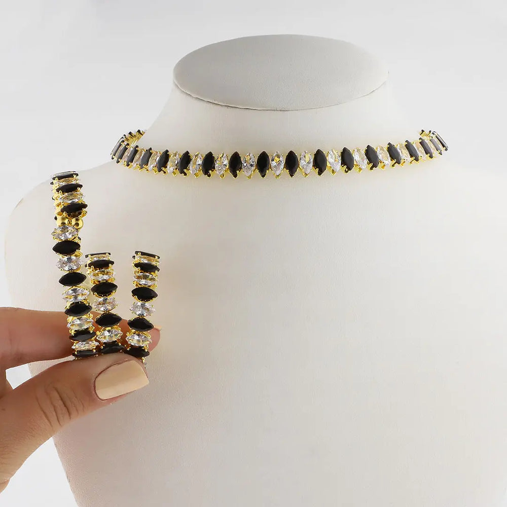 Set dorado bijou colgante + pulsera + aros