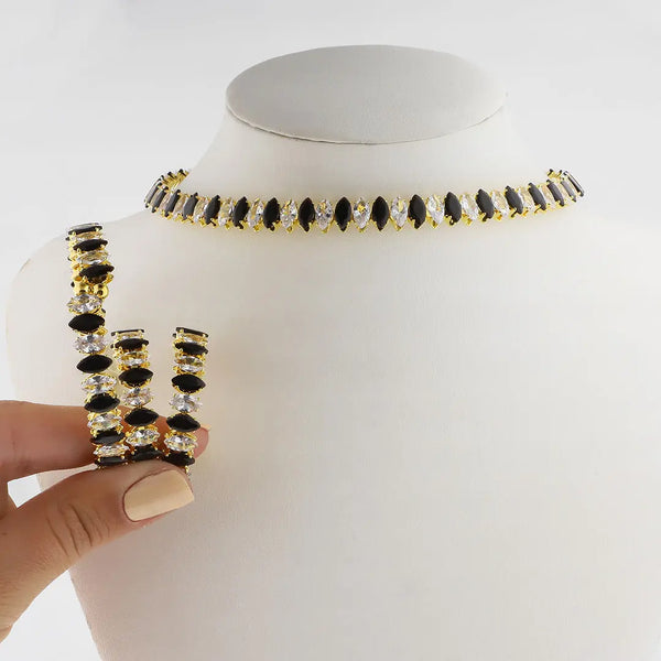 Set dorado bijou colgante + pulsera + aros