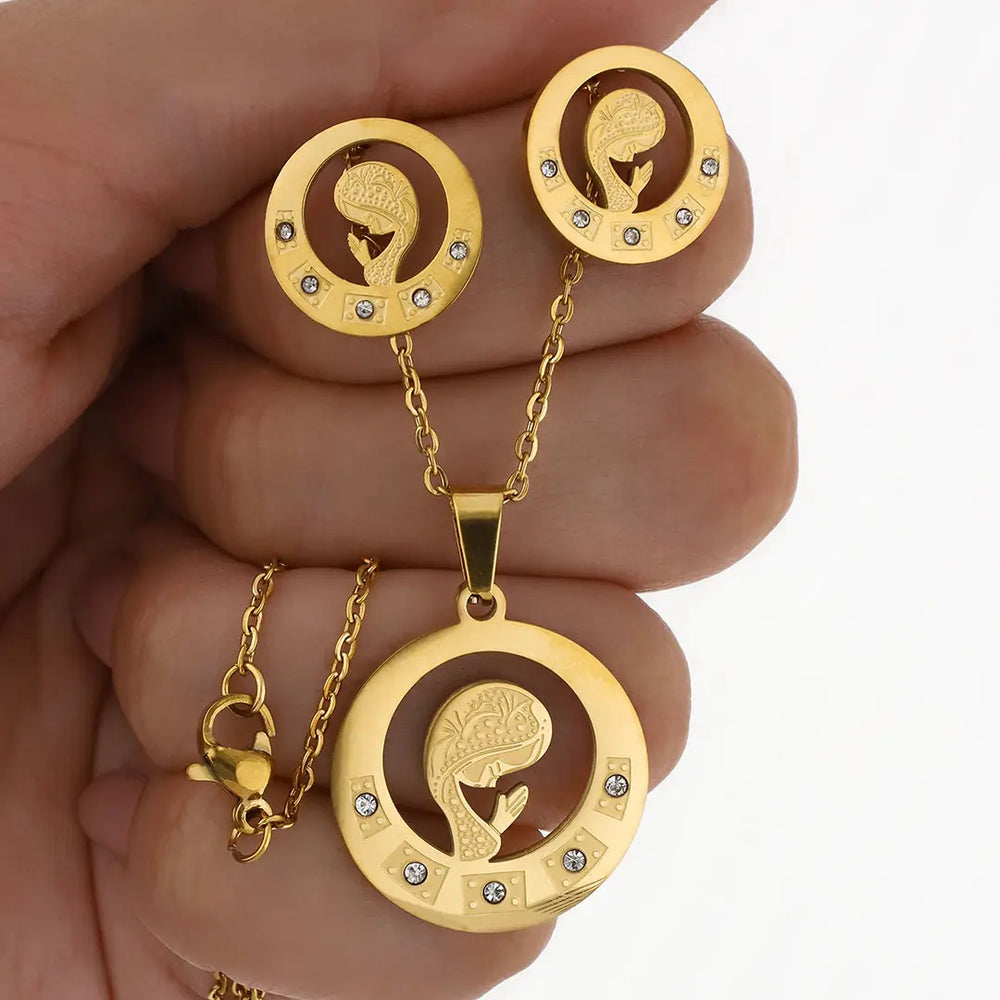 Conjunto acero dorado