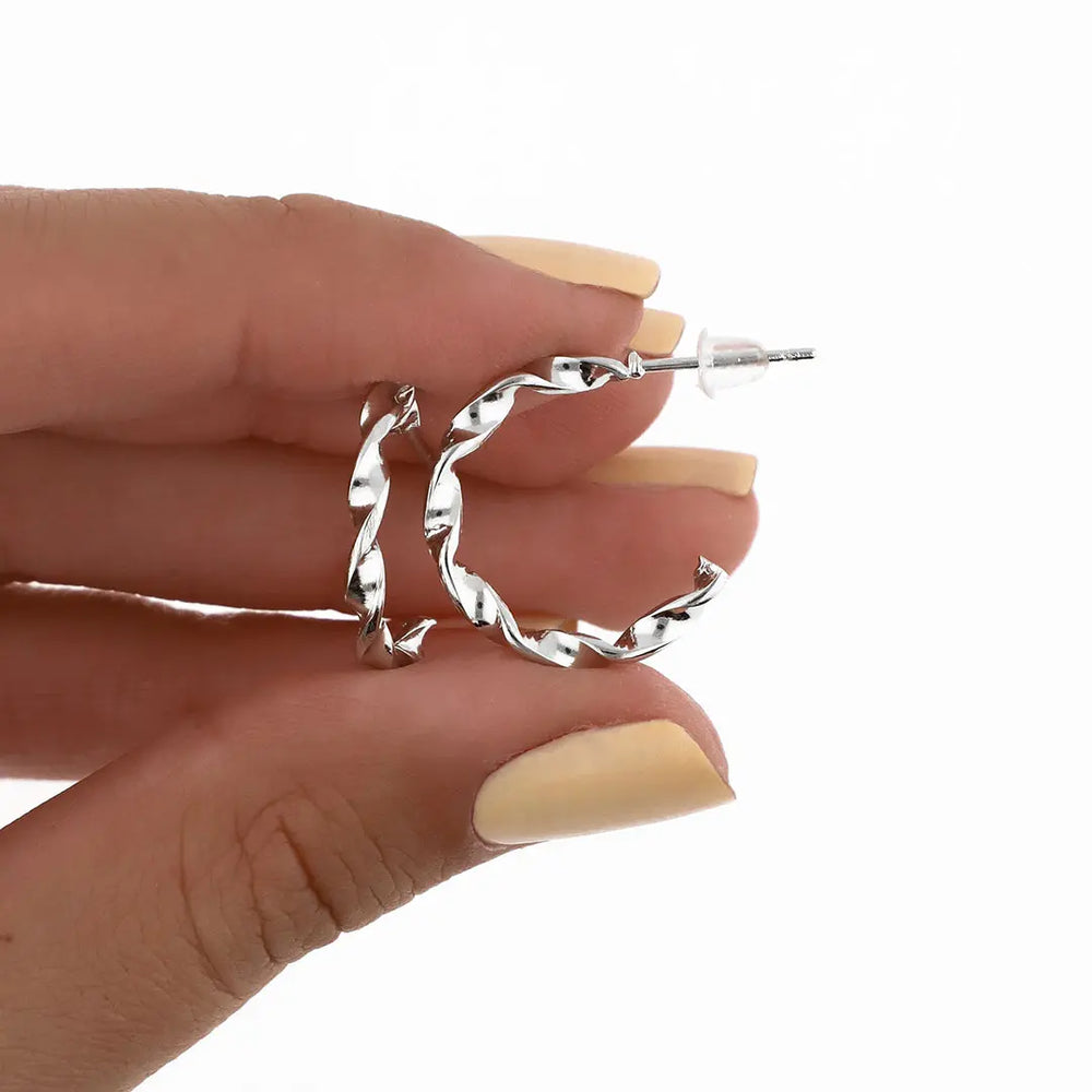 Aros plateados bijou