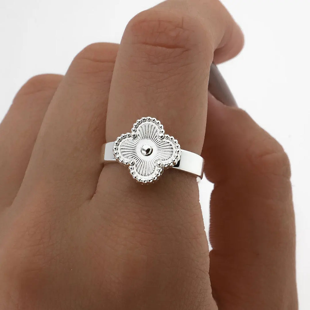 Anillo acero blanco