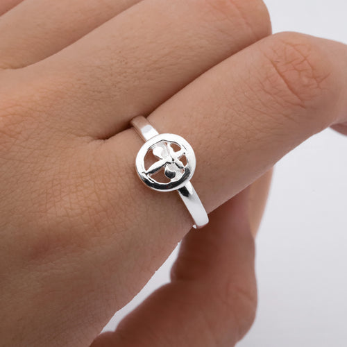Anillo acero blanco premium