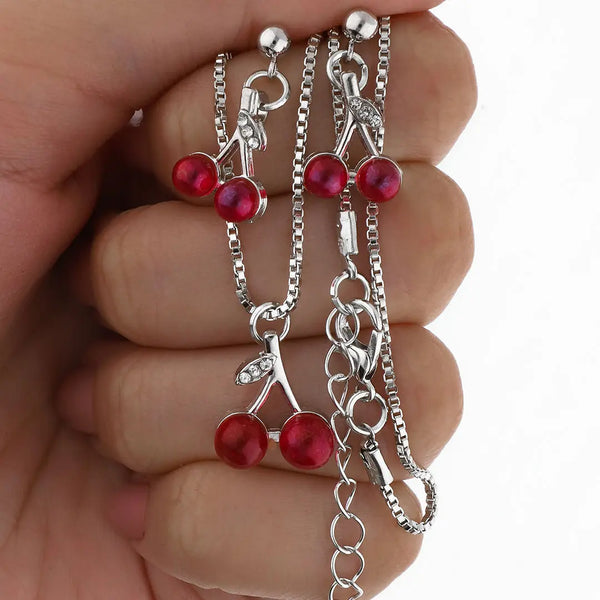 Set plateado bijou colgante + aros