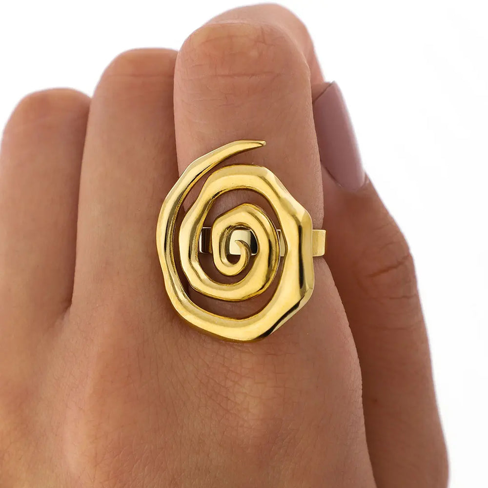Anillo acero dorado