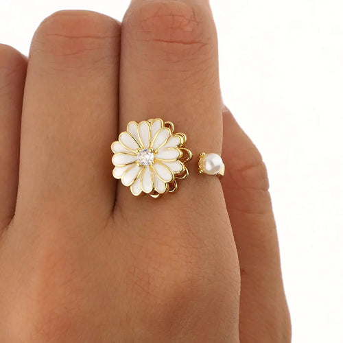 Anillo anti estres regulable acero dorado