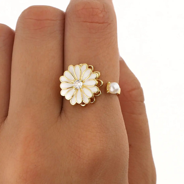 Anillo anti estres regulable acero dorado