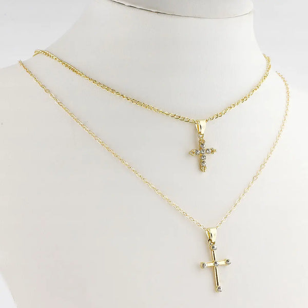 Set colgante dorado bijou 2 en 1