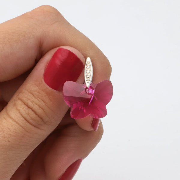 Dije acero blanco Swarovski premium