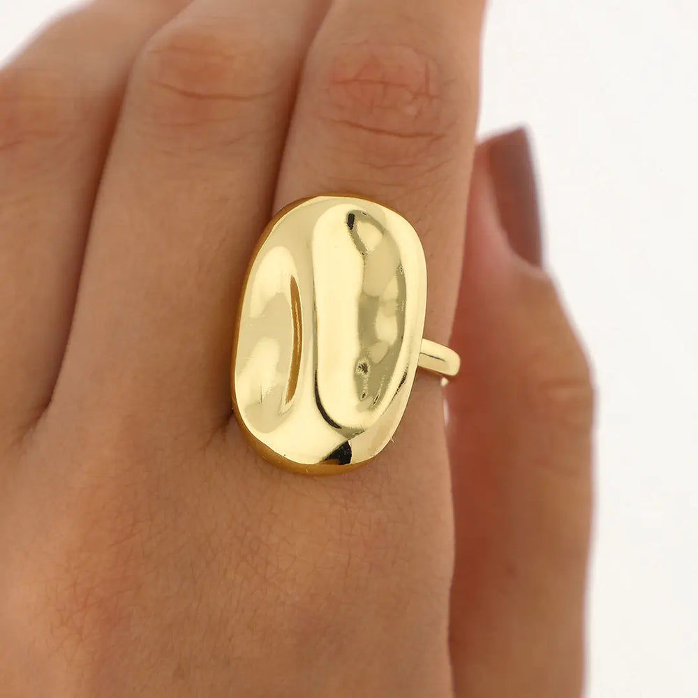 Anillo regulable acero dorado