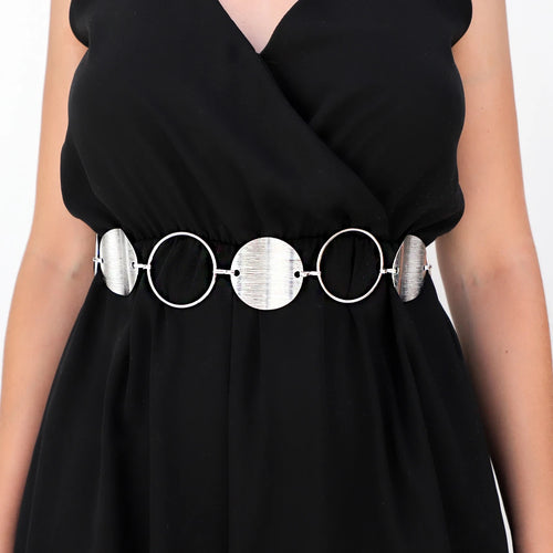 Accesorio cinto circulo plateado