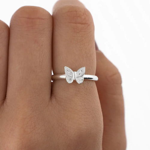 Anillo mariposa regulable plating