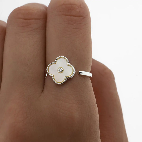 Anillo acero regulable blanco