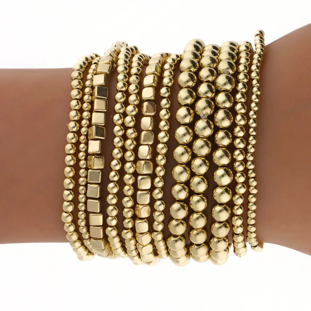 Set dorado bijou 12 pulseras