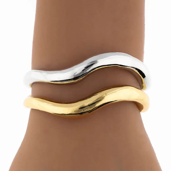 Set dorado/plateado 2 brazaletes