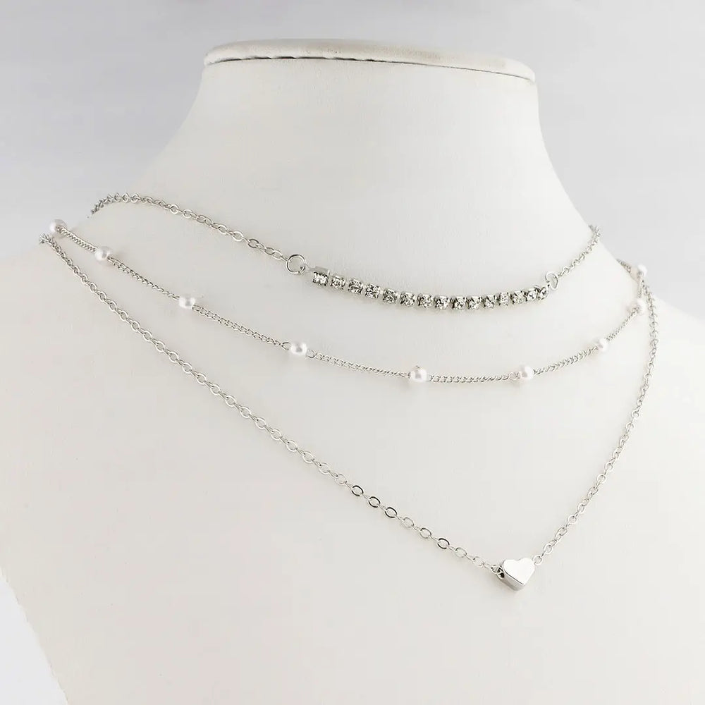 Set plateado bijou 3 en 1