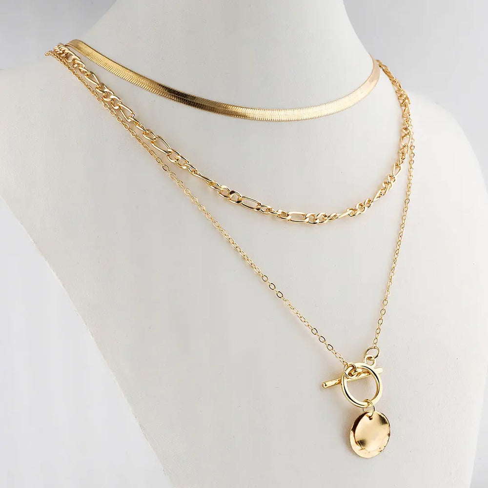 Set dorado bijou 3 colgantes