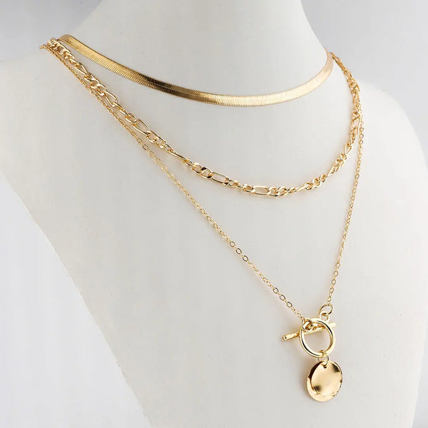 Set dorado bijou 3 colgantes
