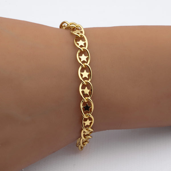 Pulsera acero dorado premium
