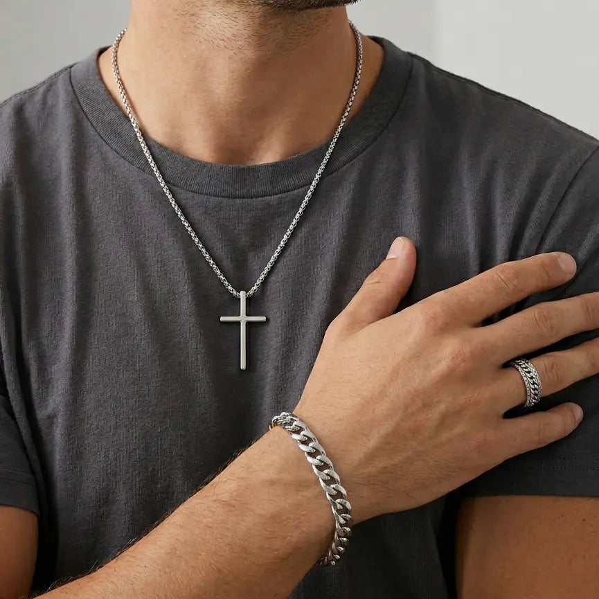 Set plateado bijou colgante + pulsera + anillo