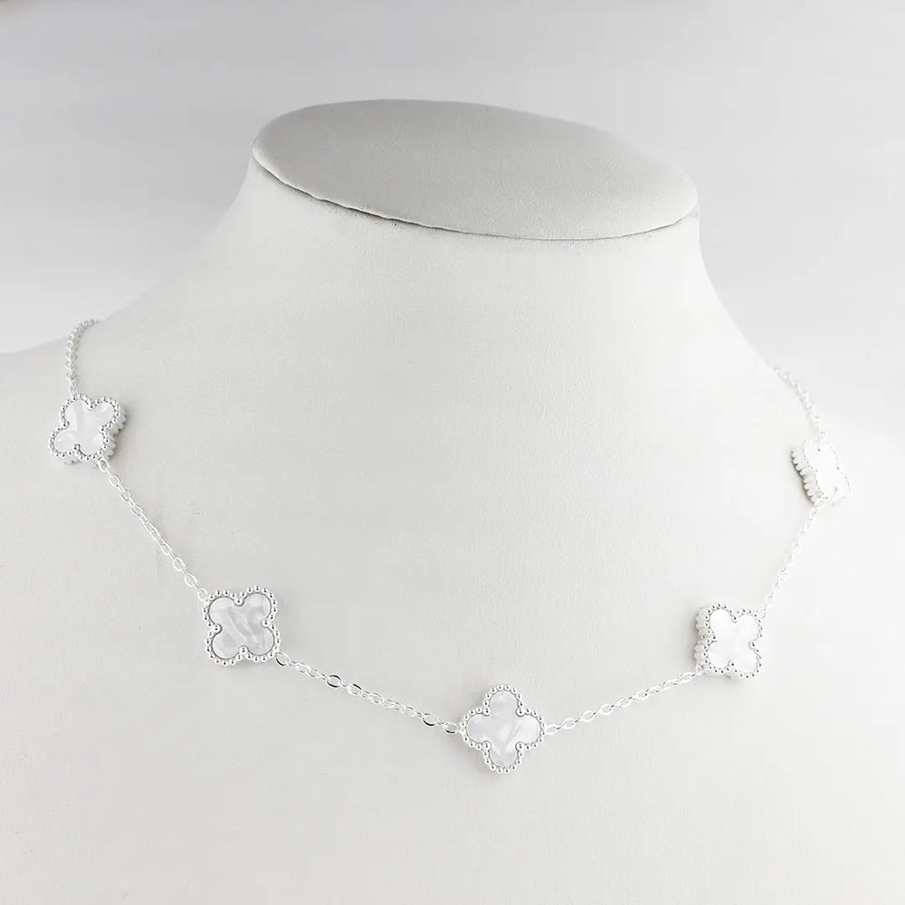 Colgante Cleff nacar acero blanco