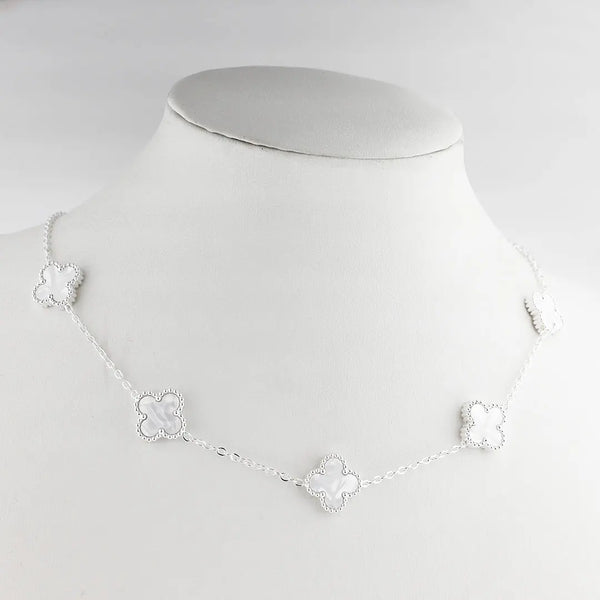Colgante Cleff nacar acero blanco