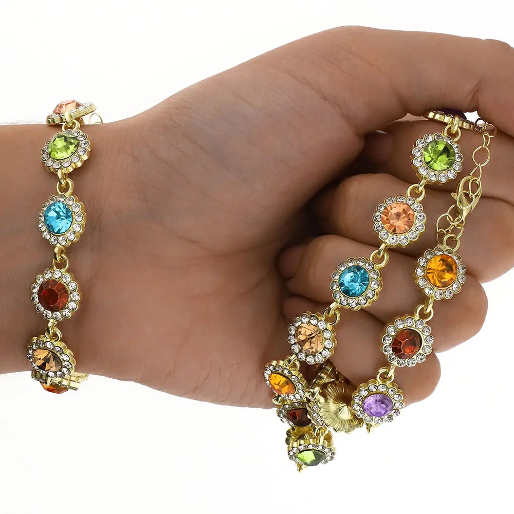 Set dorado bijou colgante + pulsera