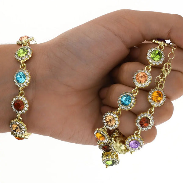 Set dorado bijou colgante + pulsera