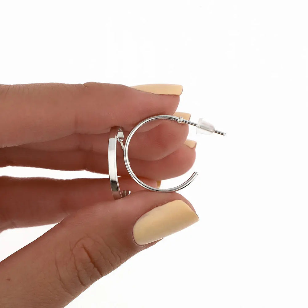 Aros plateados bijou