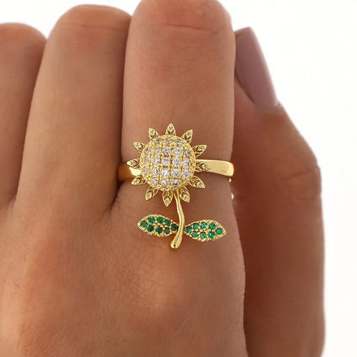 Anillo anti estres regulable acero dorado