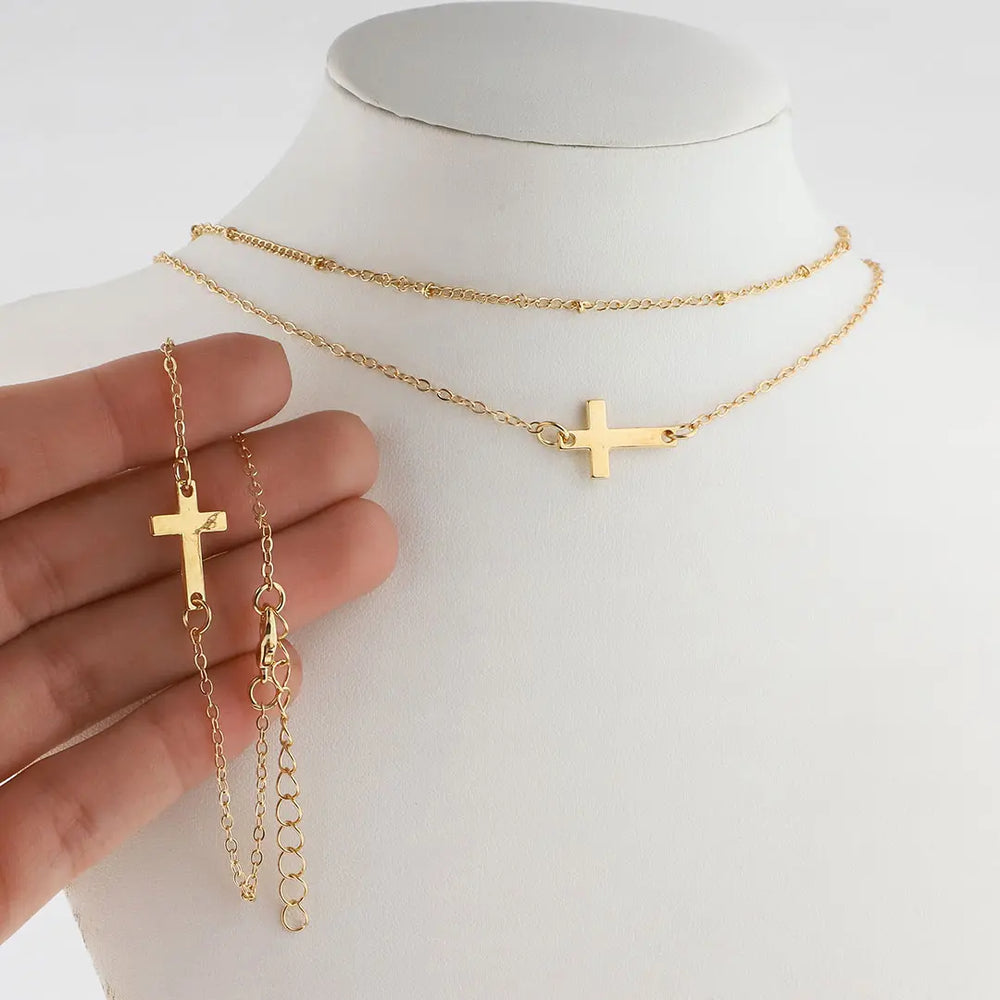 Set dorado bijou 2 colgantes + pulsera