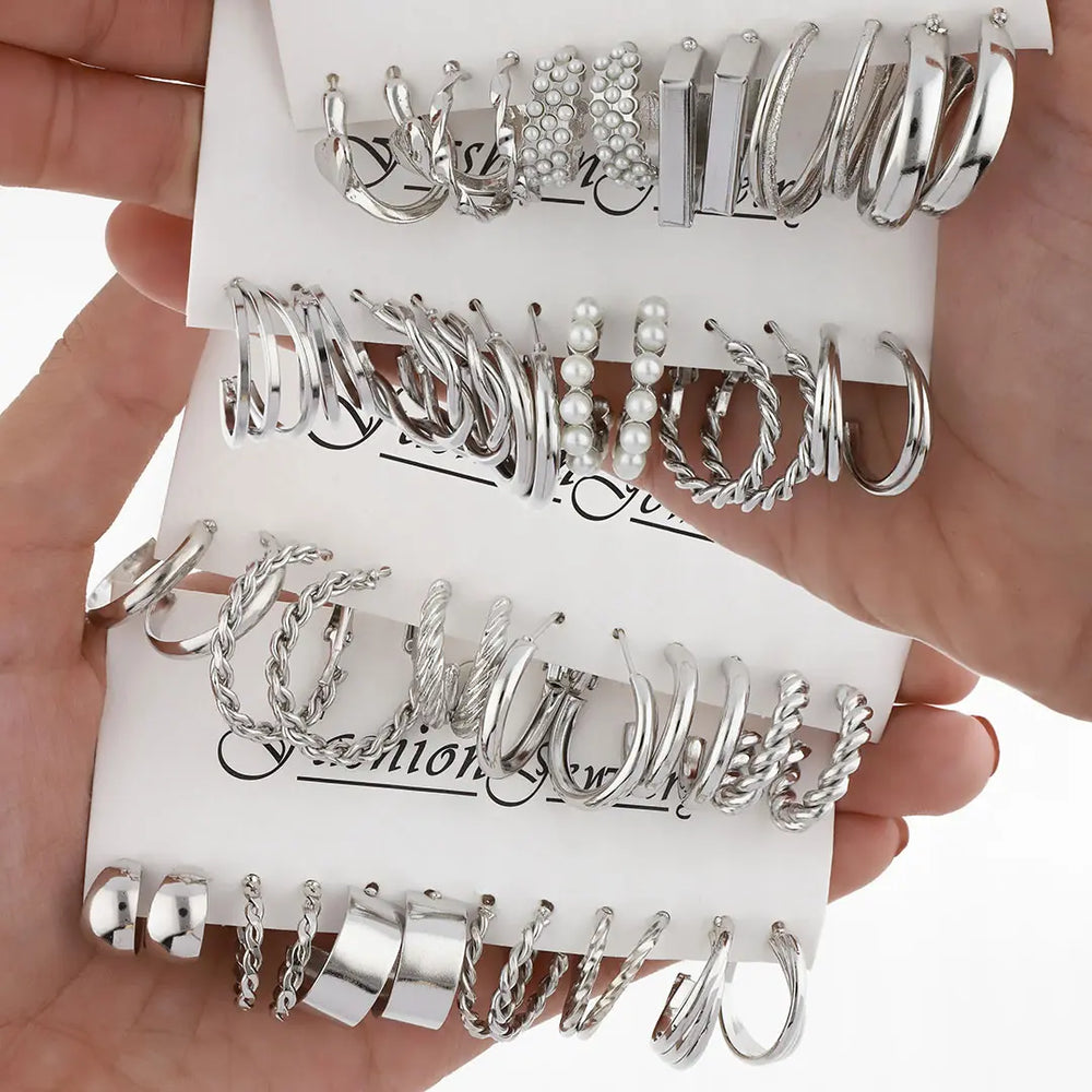 Set plateado bijou 24 aros