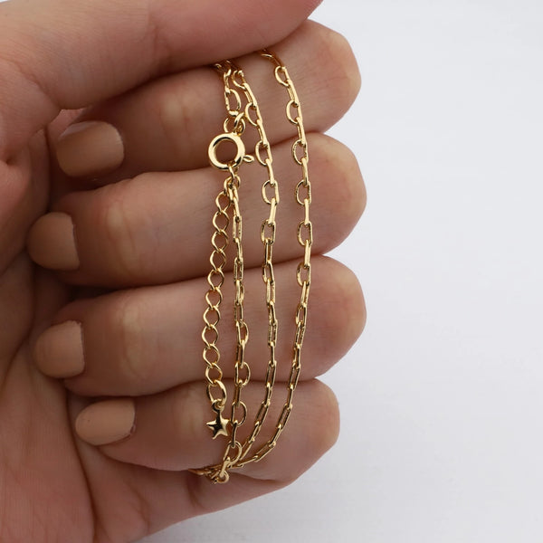 Cadena acero dorado premium