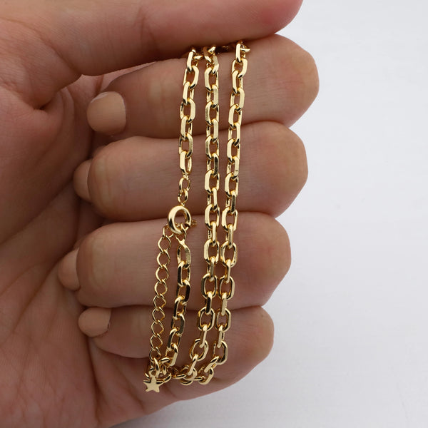 Cadena acero dorado premium