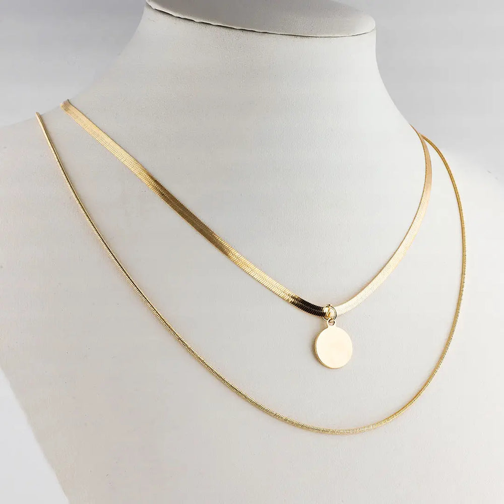 Set dorado bijou 2 en 1 colgante