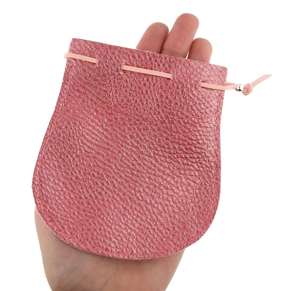 Bolsita simil cuero rosa