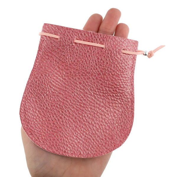 Bolsita simil cuero rosa